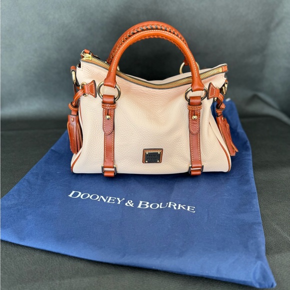 Dooney & Bourke Blush and Brown Satchel with Leather Accents - Picture 2 of 8
